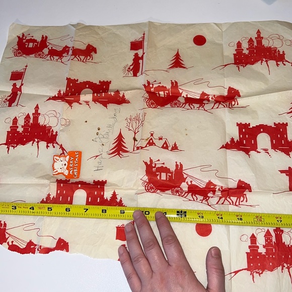 Antique 20’s? Gift paper Merry Christmas holiday tissue paper vintage - Picture 2 of 5